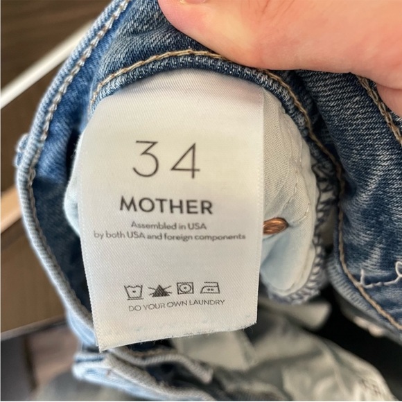 MOTHER The Lasso Heel Left in the Dust Light Wash Wide Leg Jeans, EUC, 34 - Picture 10 of 12